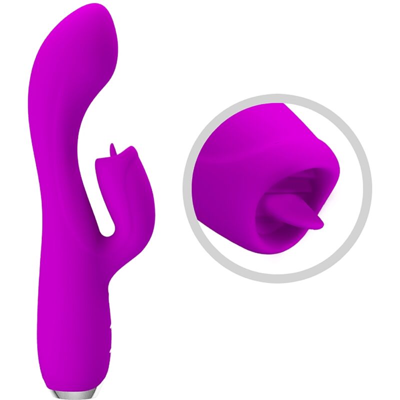 PRETTY LOVE - VIBRATORE RICARICABILE GLORIA RABBIT-VIOLA IMPERMEABILE - immagine 5