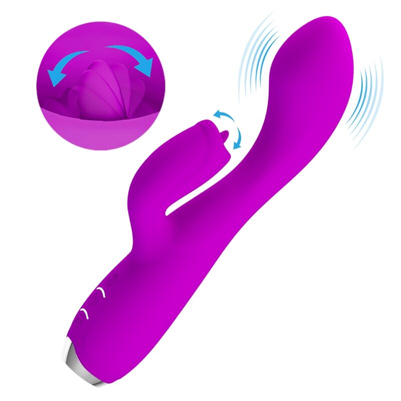 PRETTY LOVE - VIBRATORE RICARICABILE GLORIA RABBIT-VIOLA IMPERMEABILE - immagine 6