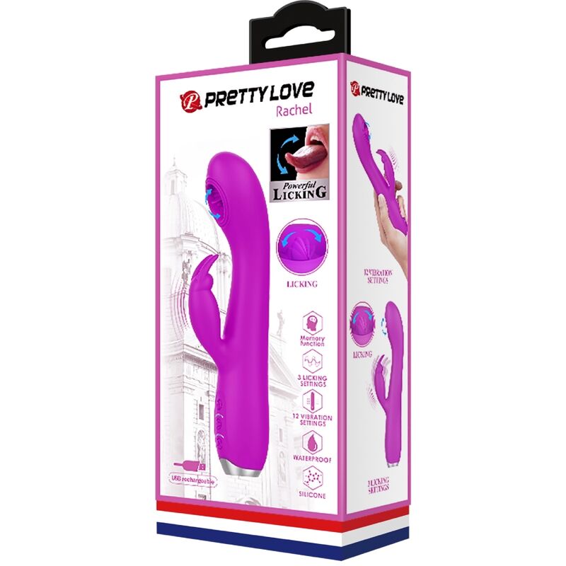 PRETTY LOVE - VIBRATORE RICARICABILE RACHEL CON VENTOSA VIOLA - immagine 10