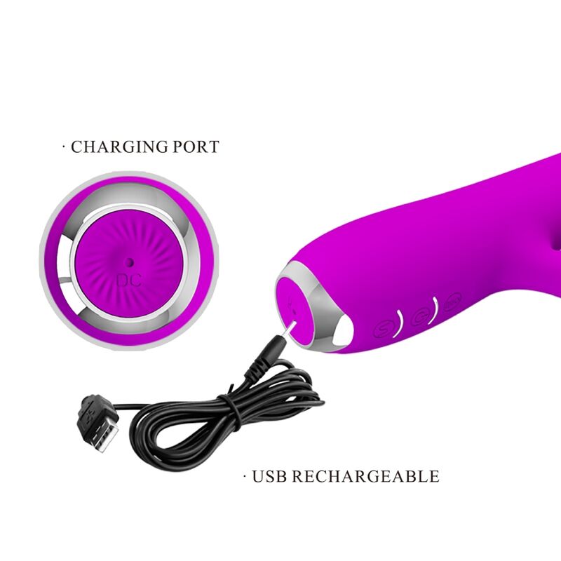 PRETTY LOVE - VIBRATORE RICARICABILE RACHEL CON VENTOSA VIOLA - immagine 8