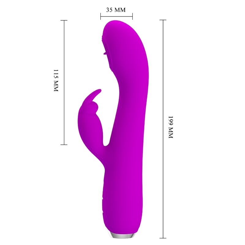 PRETTY LOVE - VIBRATORE RICARICABILE RACHEL CON VENTOSA VIOLA - immagine 7