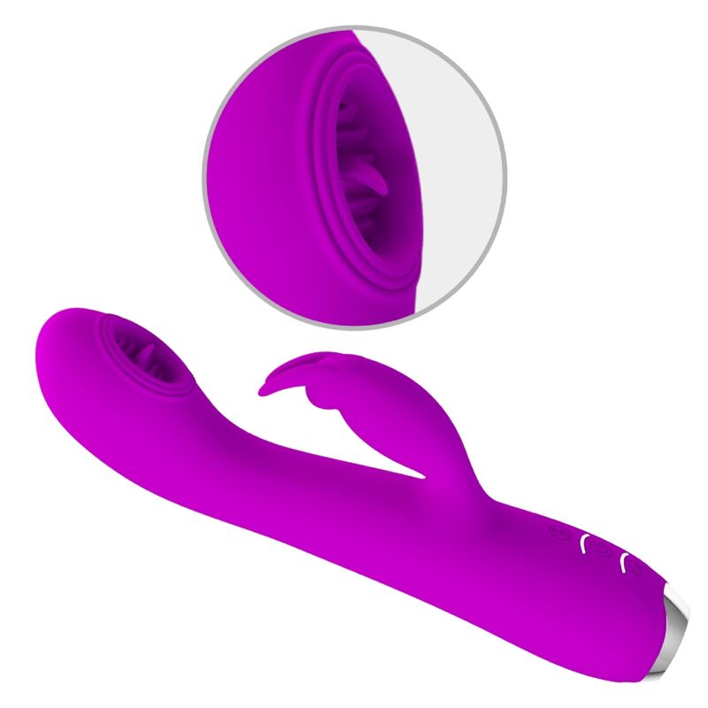 PRETTY LOVE - VIBRATORE RICARICABILE RACHEL CON VENTOSA VIOLA - immagine 4