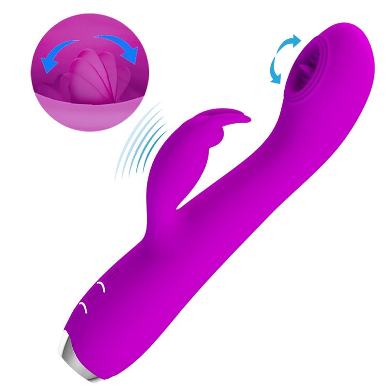 PRETTY LOVE - VIBRATORE RICARICABILE RACHEL CON VENTOSA VIOLA - immagine 5