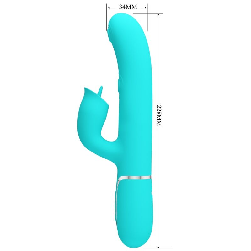 PRETTY LOVE - VIBRATORE CONIGLIO CON LECCATURA VERDE ACQUA - immagine 2