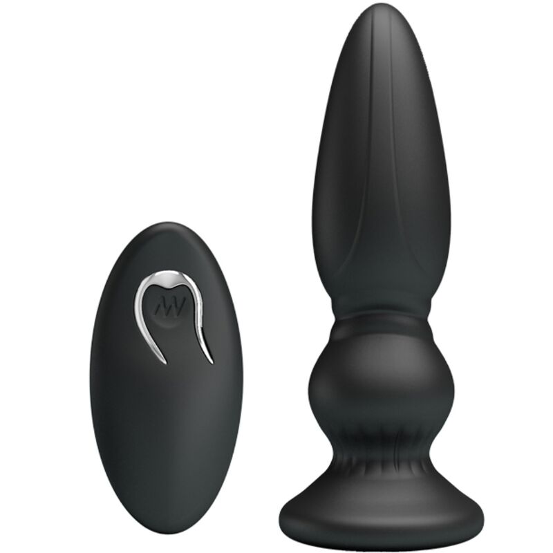 MR PLAY - POTENTE VIBRATORE TELECOMANDO PLUG ANALE NERO - immagine 2