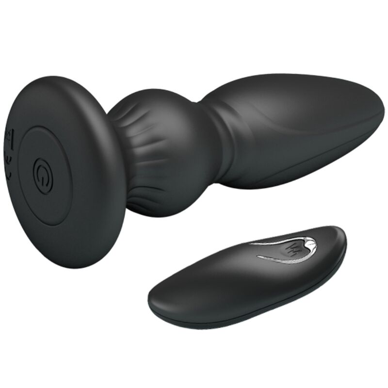 MR PLAY - POTENTE VIBRATORE TELECOMANDO PLUG ANALE NERO - immagine 3