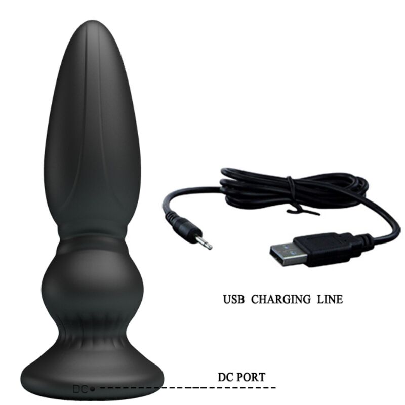 MR PLAY - POTENTE VIBRATORE TELECOMANDO PLUG ANALE NERO - immagine 6