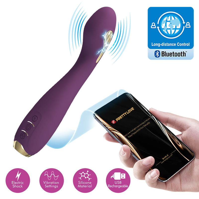 PRETTY LOVE - HECTOR VIBRATORE ELETTROSHOCK BY APP CONTROL VIOLA - immagine 7