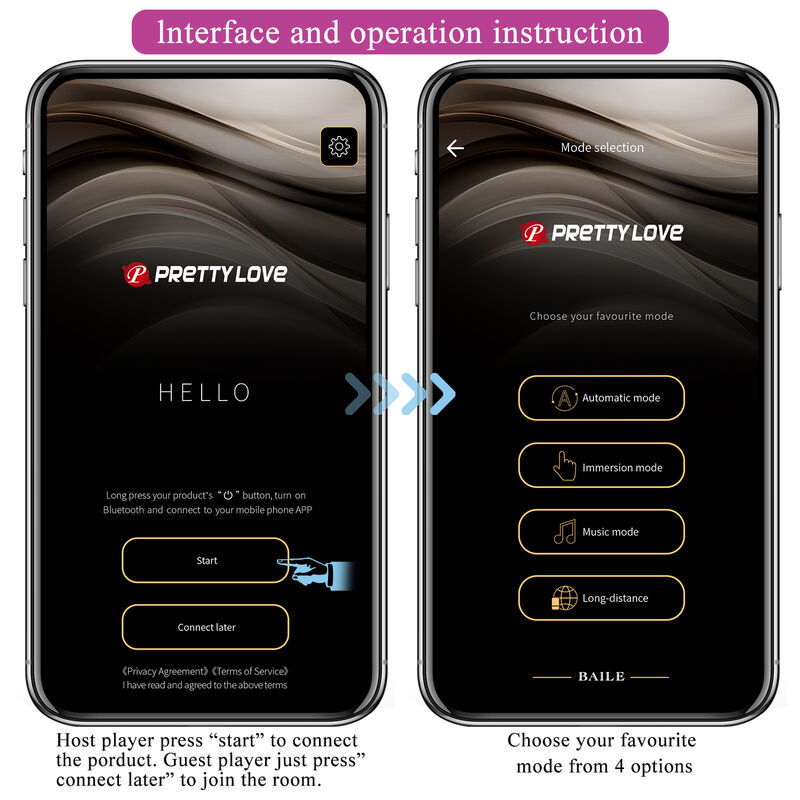 PRETTY LOVE - HECTOR VIBRATORE ELETTROSHOCK BY APP CONTROL VIOLA - immagine 15