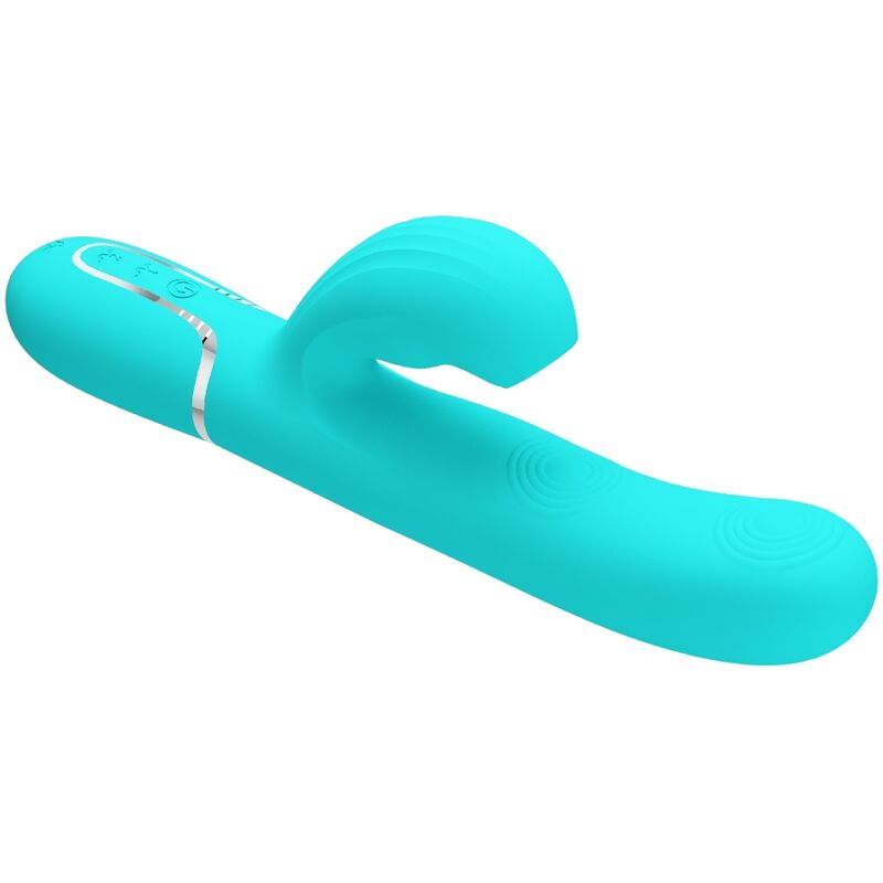 PRETTY LOVE - VIBRATORE MULTIFUNZIONE PERLITA 3 IN 1 G-SPOT VERDE ACQUA - immagine 6
