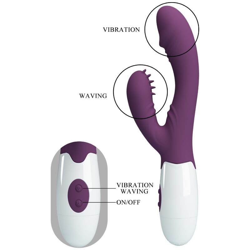 PRETTY LOVE - ANDRE VIBRATORE RABBIT E STIMOLATORE PUNTO G VIOLA - immagine 8