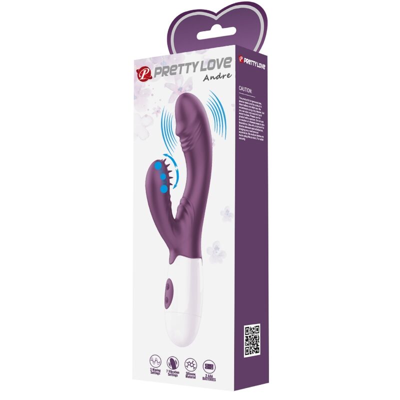 PRETTY LOVE - ANDRE VIBRATORE RABBIT E STIMOLATORE PUNTO G VIOLA - immagine 10