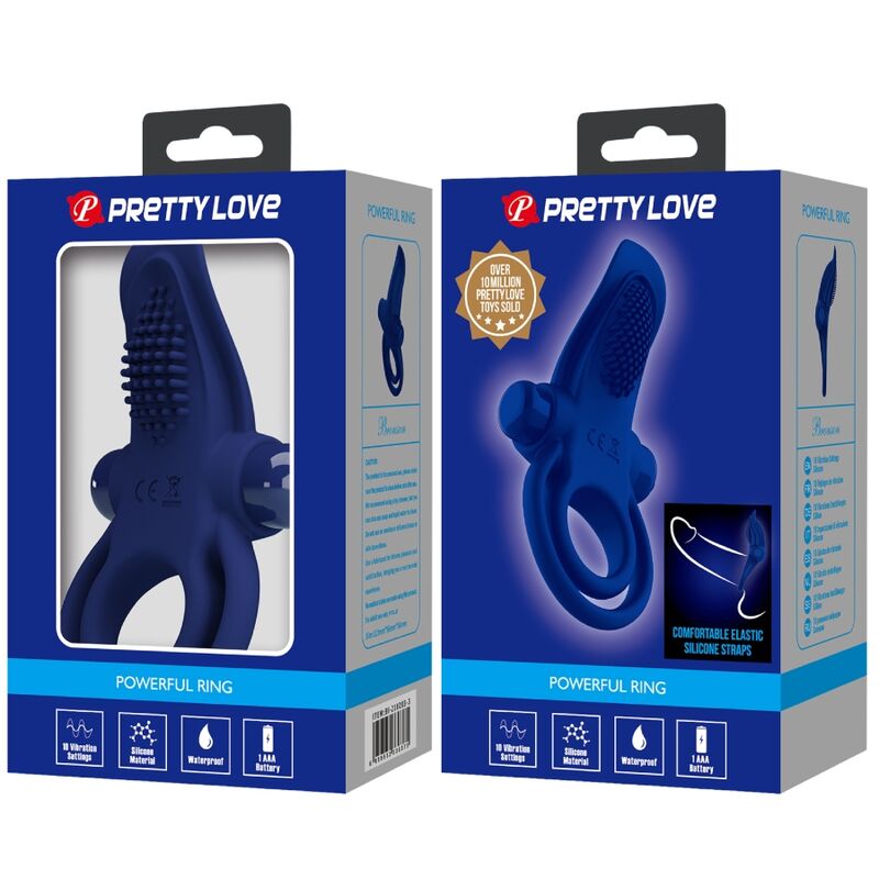 PRETTY LOVE - BRONSON ANELLO DOPPIO CON VIBRAZIONE BLU - immagine 9