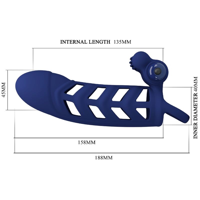 PRETTY LOVE - ALTAF ANELLO VIBRATORE CON GUAINA IN SILICONE BLU - immagine 7
