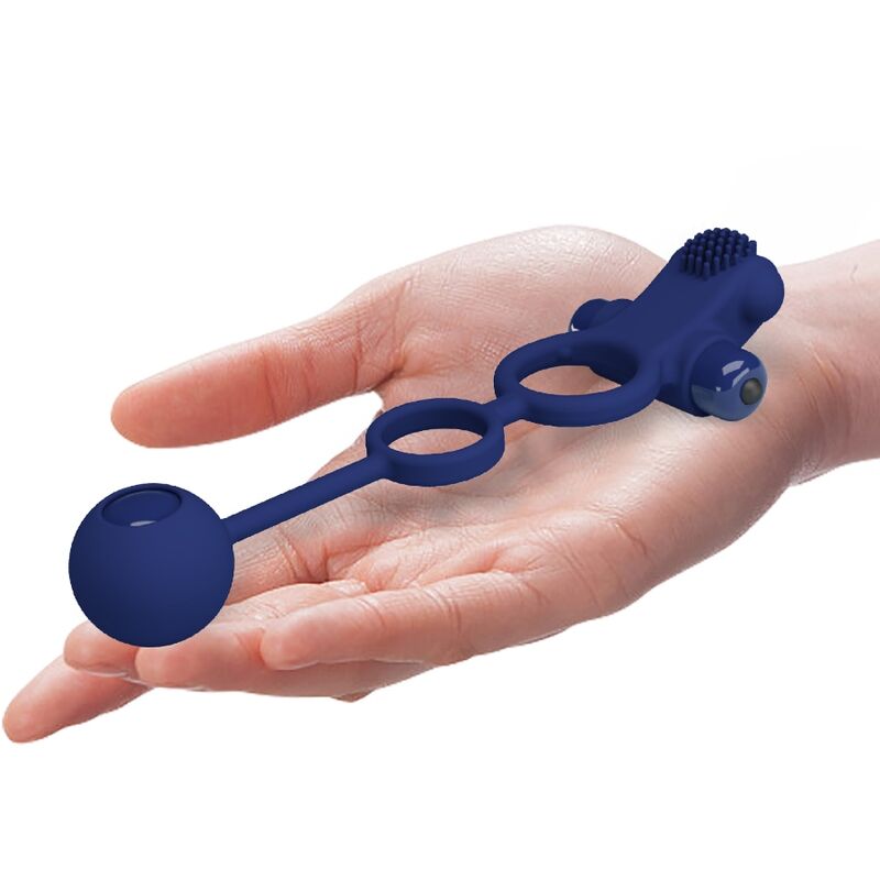 PRETTY LOVE - REMINGTON DOPPIO ANELLO VIBRANTE CON SPINA BLU - immagine 5