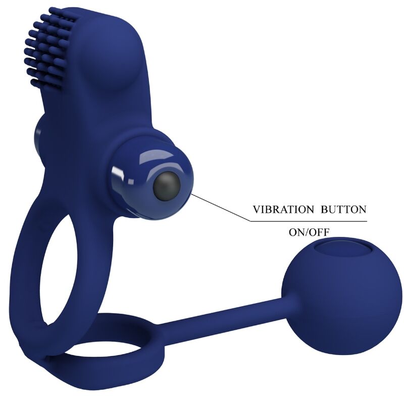 PRETTY LOVE - REMINGTON DOPPIO ANELLO VIBRANTE CON SPINA BLU - immagine 7