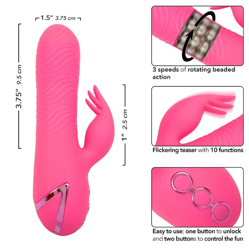 CALEXOTICS - SACRAMENTO SWEETIE VIBRATORE RABBIT PINK BY CALIFORNIA DREAMING - immagine 7