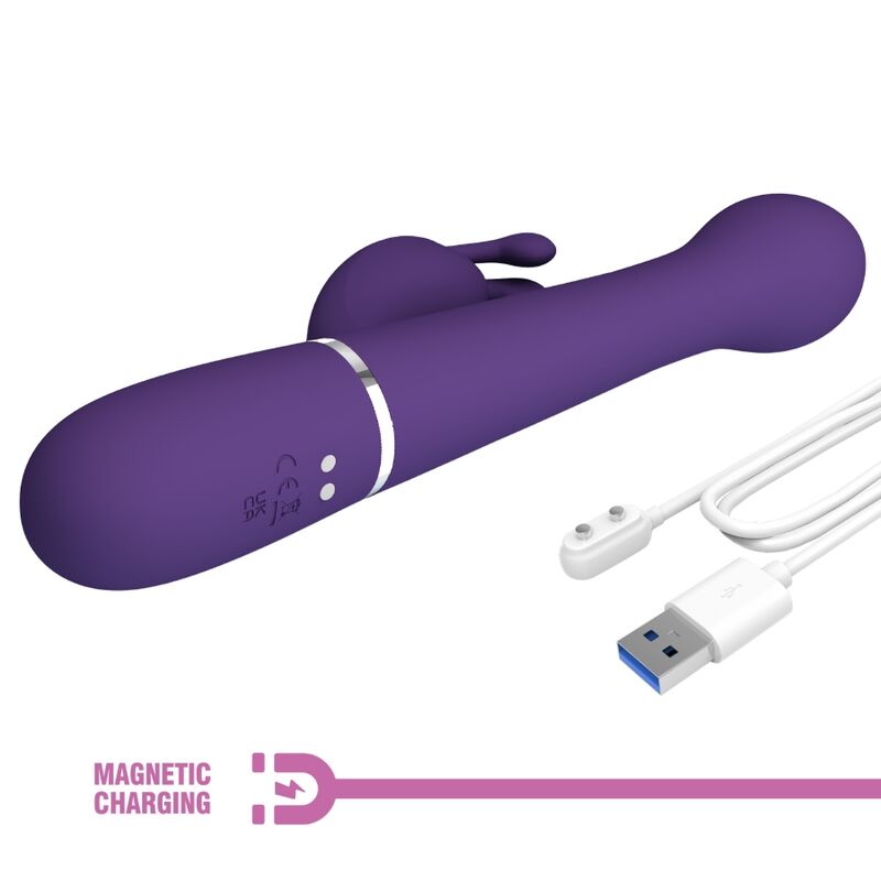 PRETTY LOVE - DEJON VIBRATORE RABBIT 3 IN 1 MULTIFUNZIONE VIOLA - immagine 10