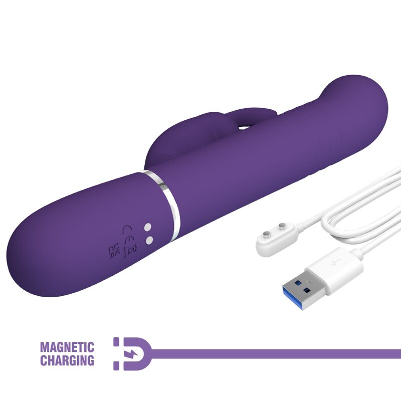 PRETTY LOVE - COALE VIBRATORE CONIGLIO CARBONE 4 EN 1 VIOLA - immagine 9
