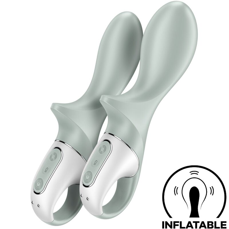 SATISFYER - AIR PUMP BOOTY 3 VIBRATORE ANALE GONFIABILE GRIGIO VERDE - immagine 2