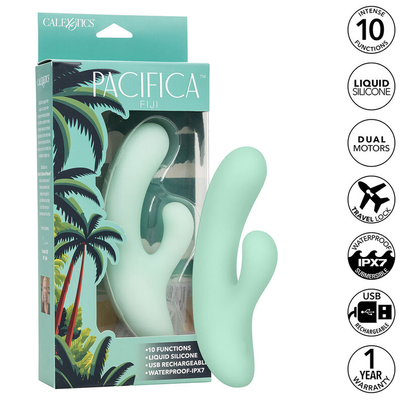 CALEXOTICS - PACIFICA FIJI VIBRATORE E STIMOLATORE PUNTO G 10 VIBRAZIONI AQUA - immagine 2