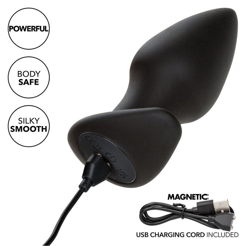 CALEXOTICS - ROCK BOTTOM PERFECT ANAL PLUG 10 VIBRAZIONI SILICONE NERO - immagine 8