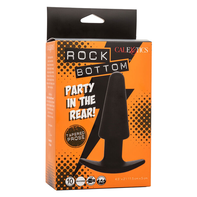 CALEXOTICS - ROCK BOTTOM TAPPO ANALE CONICO 10 VIBRAZIONI SILICONE NERO - immagine 10