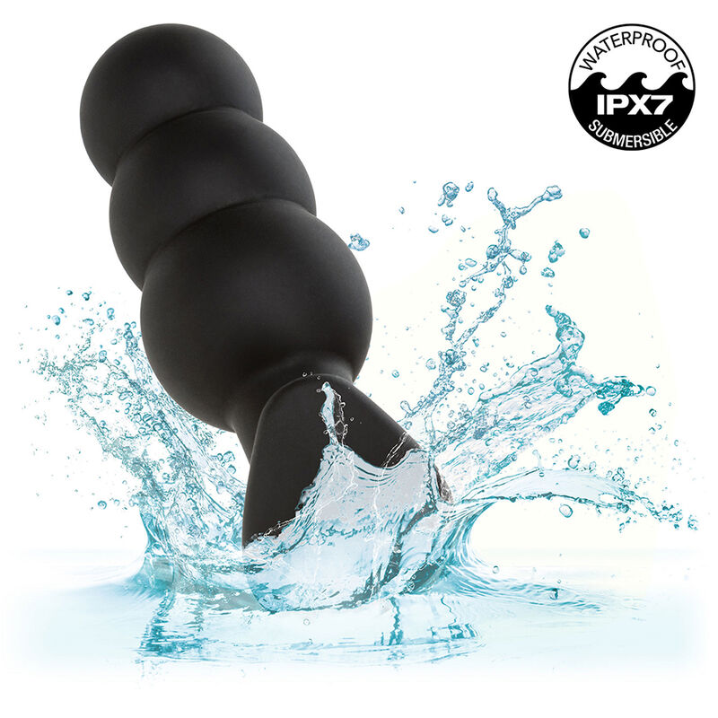 CALEXOTICS - ROCK BOTTOM PERLINE TAPPO ANALE 10 VIBRAZIONI SILICONE NERO - immagine 9