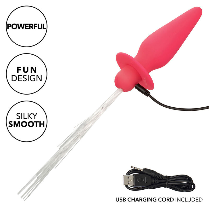 CALEXOTICS - SOUTHERN LIGHTS LIGHT UP PLUG ANALE 10 VIBRAZIONI SILICONE ROSA - immagine 7