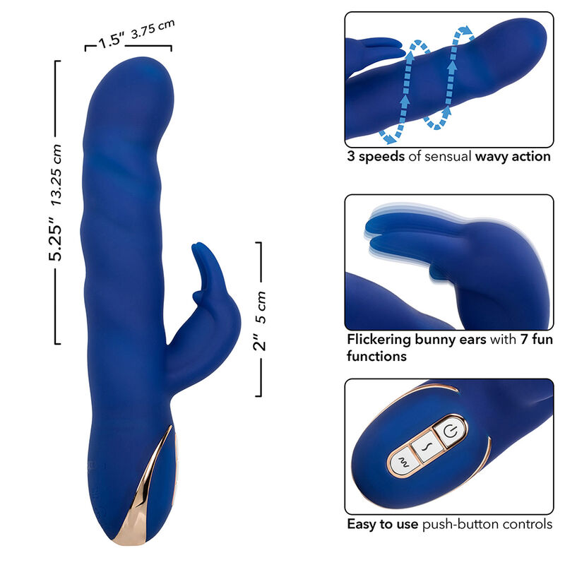 CALEXOTICS - JACK RABBIT VIBRATORE WAVE MOTION BLU - immagine 7
