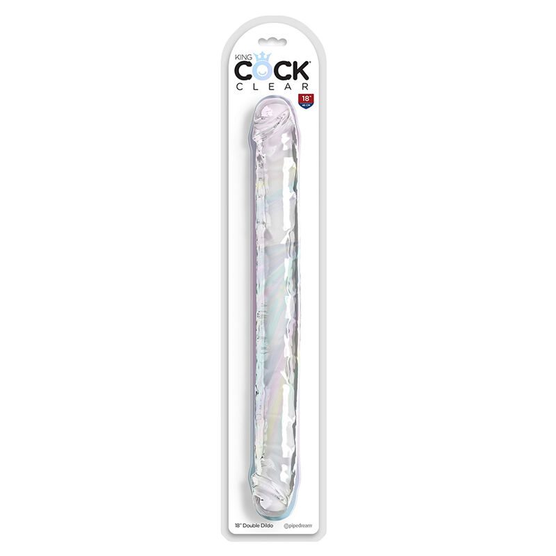 KING COCK - DOUBLE TROUBLE DOPPIO TROUBLE 46 CM TRASPARENTE - immagine 4