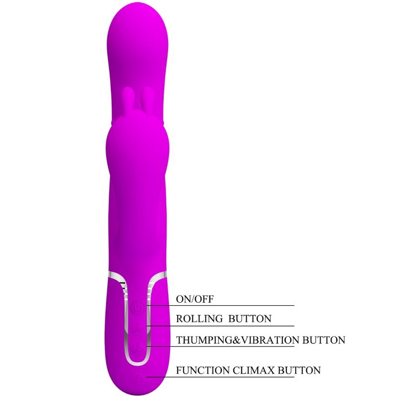 PRETTY LOVE - CAMMY VIBRATORE TRIPLO MULTIFUNZIONE 4 IN 1 ROSA - immagine 8
