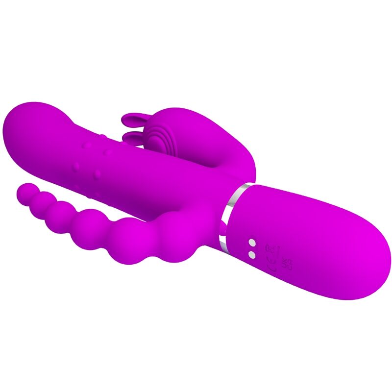 PRETTY LOVE - CAMMY VIBRATORE TRIPLO MULTIFUNZIONE 4 IN 1 ROSA - immagine 5
