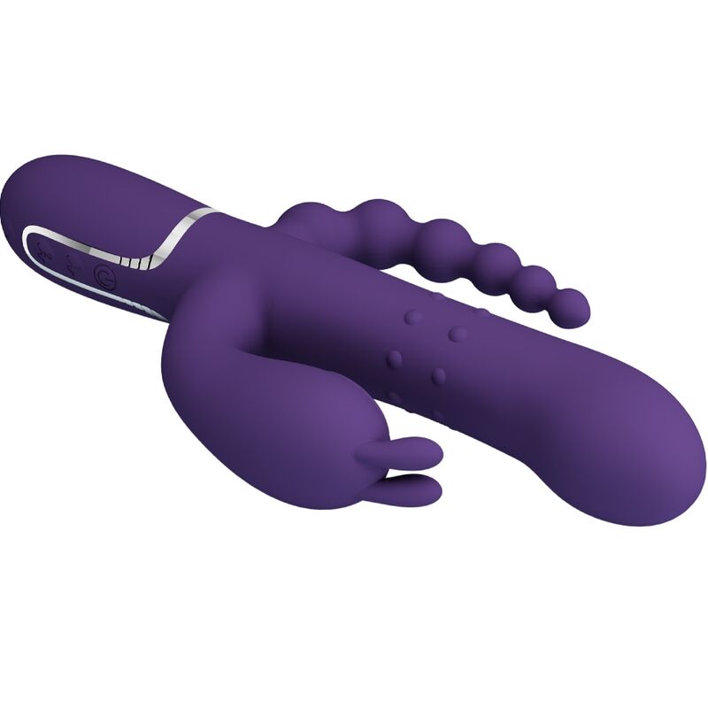 PRETTY LOVE - CAMMY VIBRATORE TRIPLO MULTIFUNZIONE 4 IN 1 VIOLA - immagine 3
