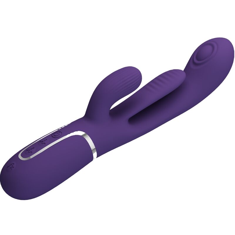PRETTY LOVE - SHANIA VIBRATORE TRIPLO CONIGLIO MULTIFUNZIONE VIOLA - immagine 4