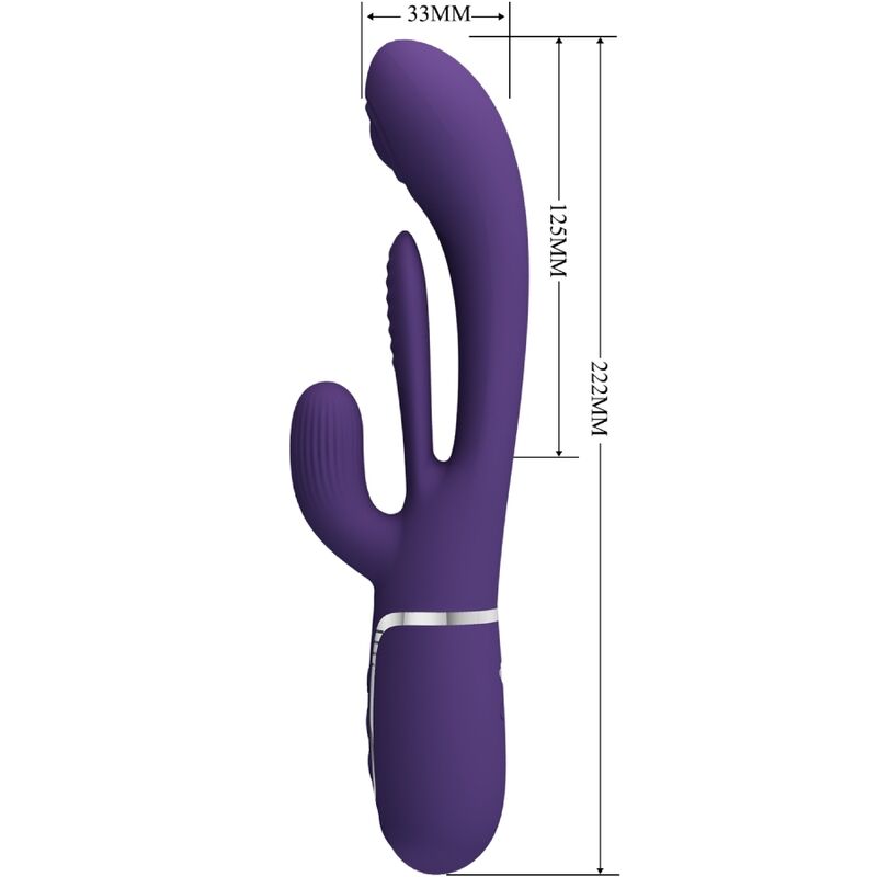PRETTY LOVE - SHANIA VIBRATORE TRIPLO CONIGLIO MULTIFUNZIONE VIOLA - immagine 9