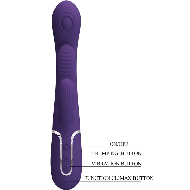PRETTY LOVE - SHANIA VIBRATORE TRIPLO CONIGLIO MULTIFUNZIONE VIOLA - immagine 8