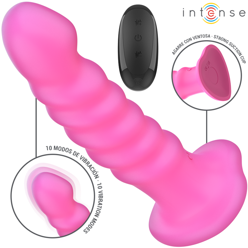INTENSE - VIBRATORE CINDY TAGLIA L DESIGN A SPIRALE 10 VIBRAZIONI ROSA TELECOMANDO