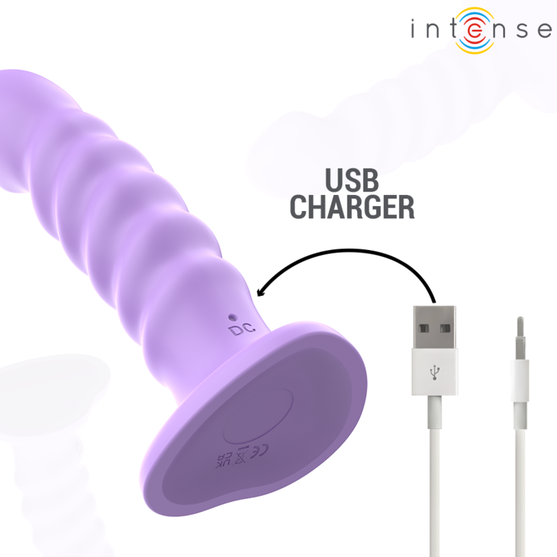 INTENSE - BRENDA VIBRATORE TAGLIA M DESIGN A SPIRALE 10 VIBRAZIONI TELECOMANDO VIOLA - immagine 5