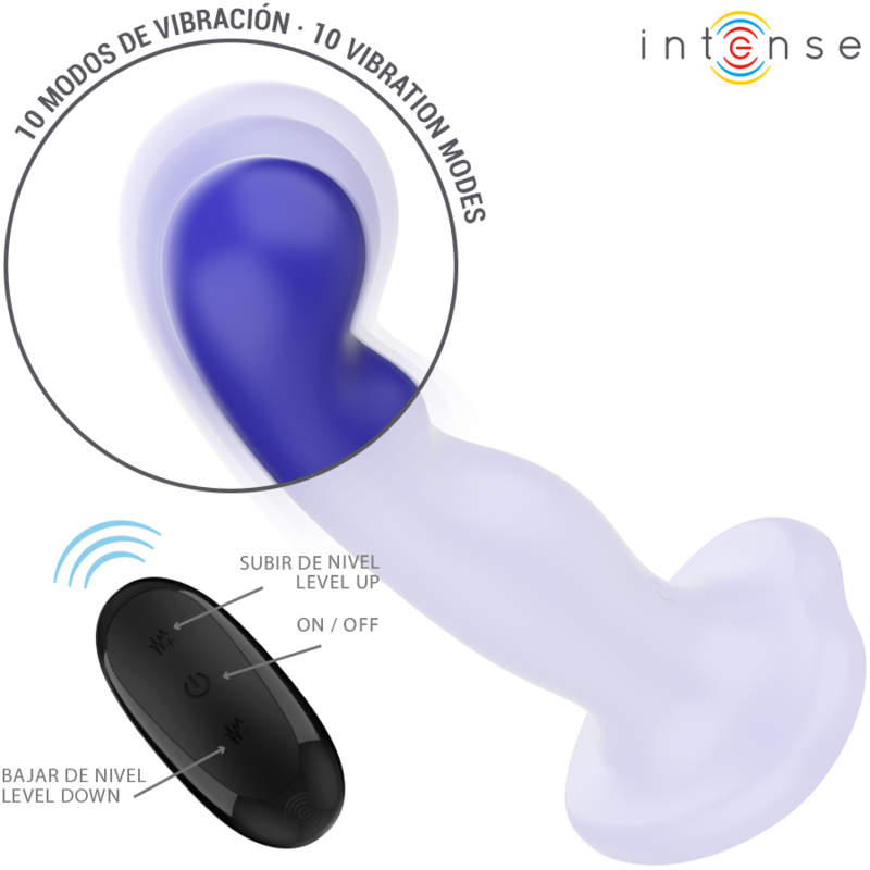INTENSE - VIBRATORE SHORTY CON VENTOSA TELECOMANDO BLU - immagine 3