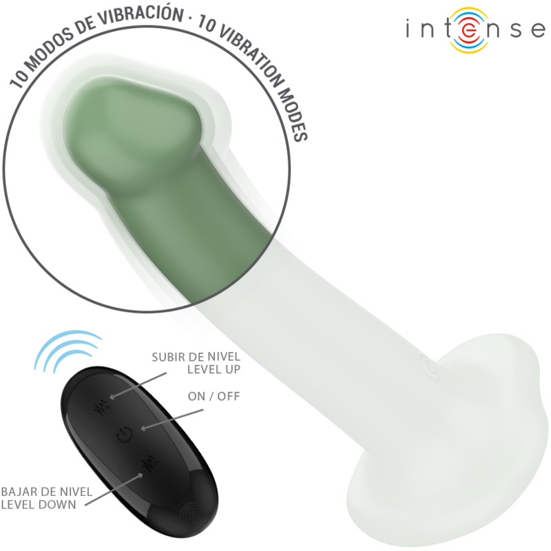 INTENSE - VIBRATORE BECCA CON VENTOSA 10 VIBRAZIONI TELECOMANDO VERDE - immagine 3