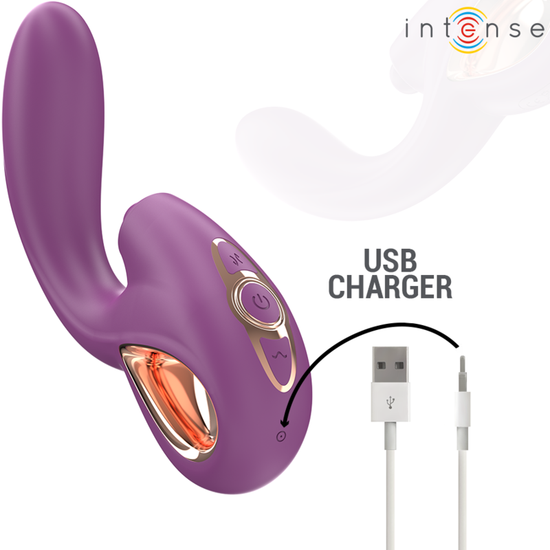 INTENSE - LALI VIBRATORE MULTIFUNZIONE PUNTO G TAPPING & THRUST & VIBRATION VIOLA - immagine 6