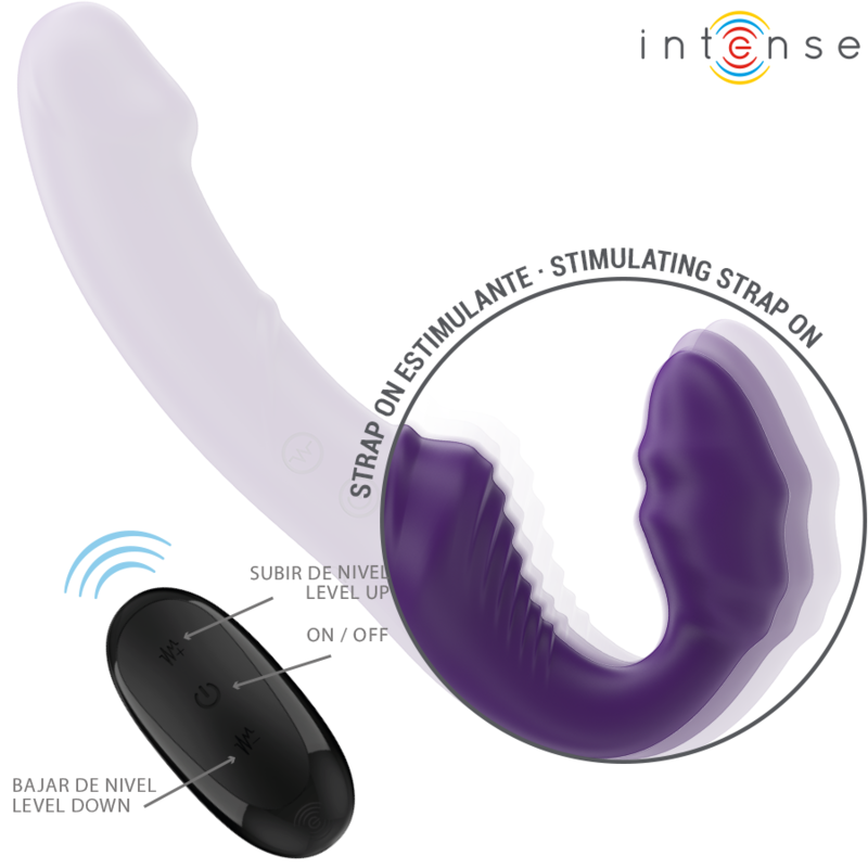 INTENSE - JILL DOPPIO VIBRATORE 20 CM VIOLA TELECOMANDO - immagine 3