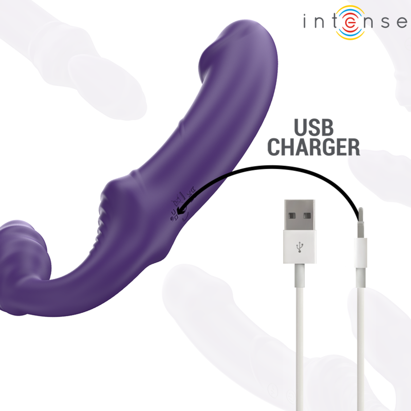 INTENSE - JILL DOPPIO VIBRATORE 20 CM VIOLA TELECOMANDO - immagine 6