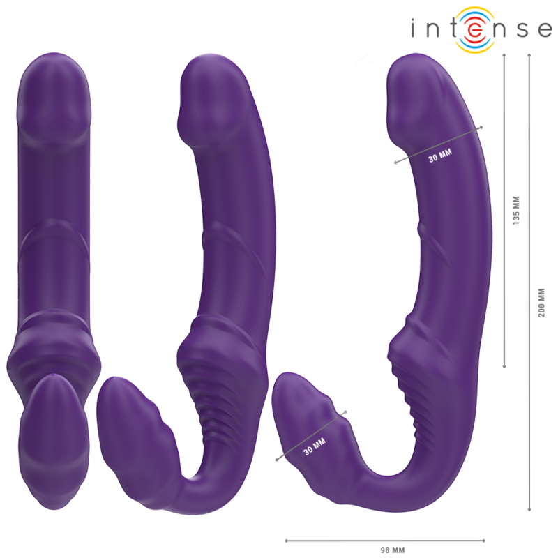 INTENSE - JILL DOPPIO VIBRATORE 20 CM VIOLA TELECOMANDO - immagine 2