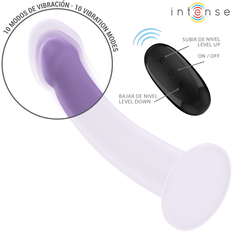 INTENSE - VIBRATORE EDDIE 17,5 CM 10 VIBRAZIONI VIOLA TELECOMANDO - immagine 3