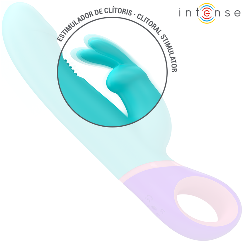 INTENSE - MONICA VIBRATORE RABBIT CON STIMOLATORE G-SPOT ROTANTE BLU - immagine 3