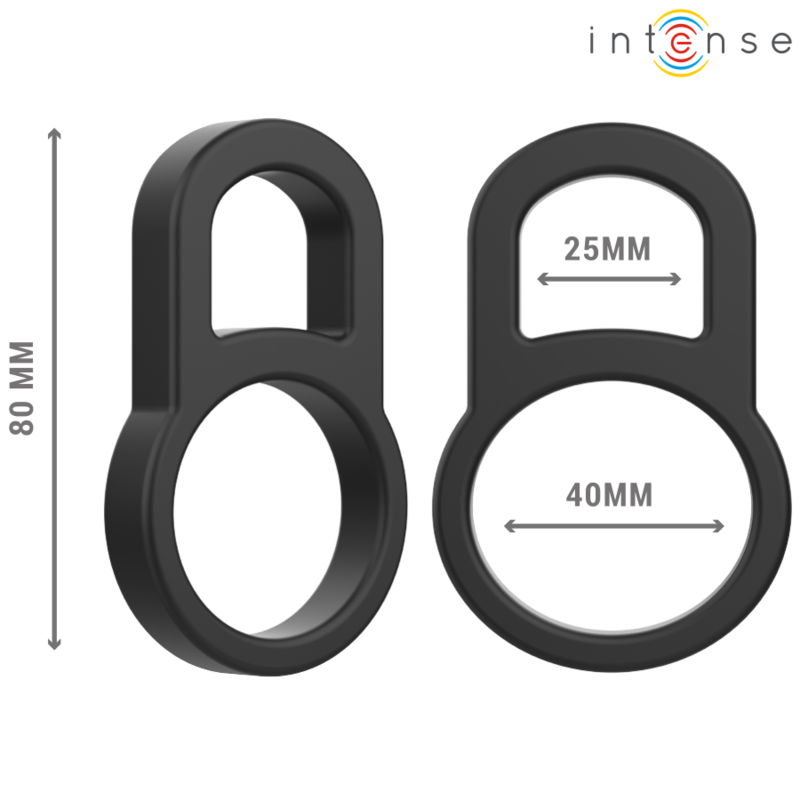 INTENSE - BOBBY DOPPIO ANELLO PER PENE IN SILICONE NERO - immagine 3