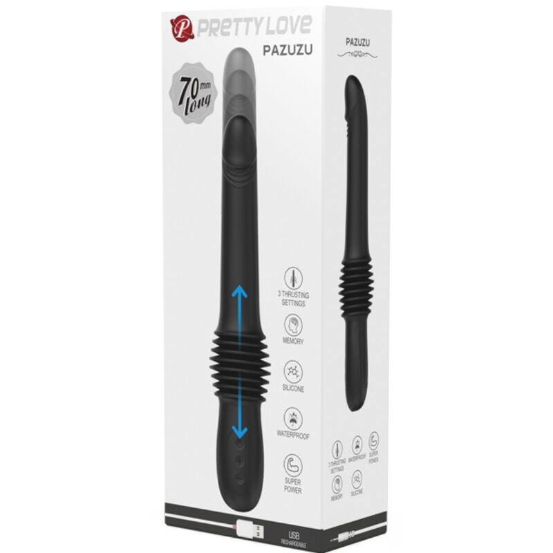 PRETTY LOVE - VIBRATORE PAZUZU 3 MODALITÀ DI SPINTA NERO - immagine 8