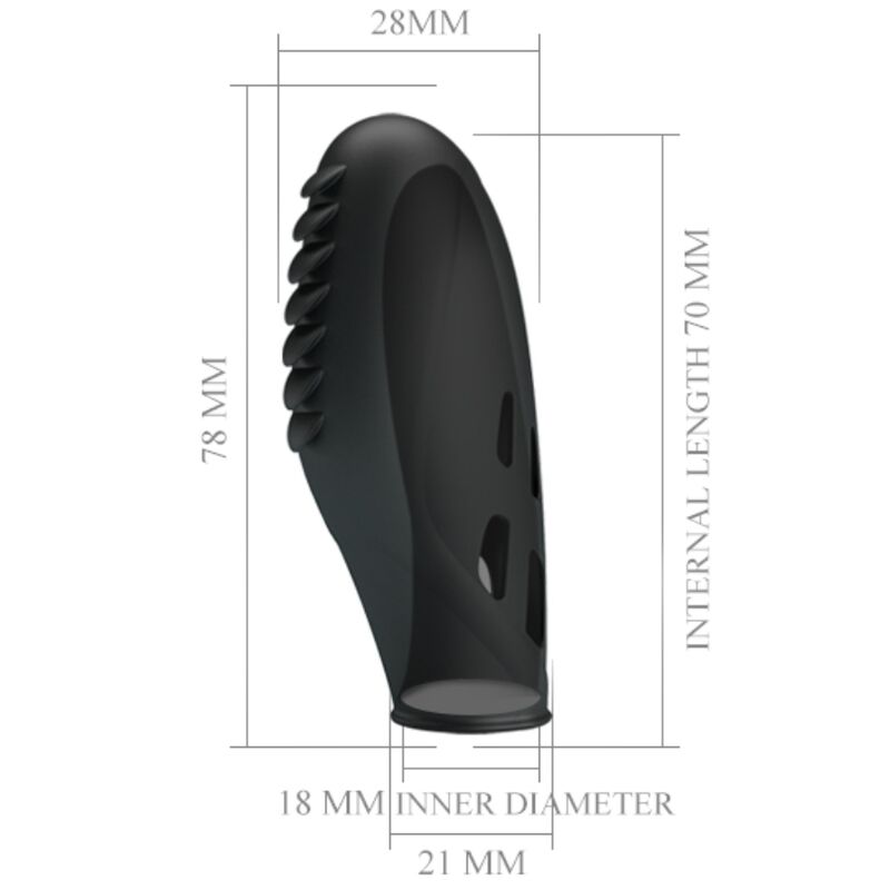 PRETTY LOVE - VIBRATORE DA DITO IN SILICONE GILO NERO - immagine 6